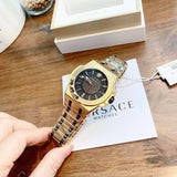  Shop Authentic Versace Chain Reaction Quartz Black Dial Two Tone Steel Strap Watch for Men - VEDY00619 - Luxxuri