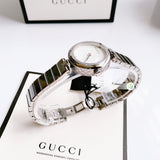  Shop Authentic Gucci Diamantissima Quartz White Dial Silver Steel Strap Watch For Women - YA141402 - Luxxuri