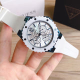  Shop Authentic Guess Overdrive Chronograph White Dial White Rubber Strap Watch for Women - W0149L6 - Luxxuri