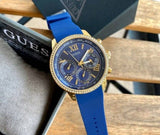  Shop Authentic Guess Sunrise Blue Dial with Diamonds Blue Rubber Strap Watch For Women - W0616L2 - Luxxuri