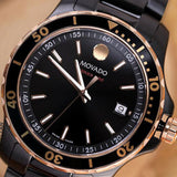  Shop Authentic Movado 800 Series Black Dial Black Steel Strap Watch For Men - 2600162 - Luxxuri