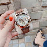  Shop Authentic Guess Analog Multifunction White Dial Brown Leather Strap Watch for Men - GW0262G3 - Luxxuri