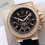  Shop Authentic Michael Kors Dylan Chronograph Black Dial Black Rubber Strap Watch For Women - MK8556 - Luxxuri
