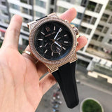  Shop Authentic Michael Kors Dylan Chronograph Black Dial Black Rubber Strap Watch For Women - MK8557 - Luxxuri