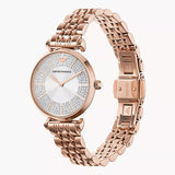  Shop Authentic Emporio Armani Gianni T-Bar Crystals Silver Dial Rose Gold Steel Strap Watch For Women - AR11446 - Luxxuri