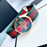  Shop Authentic Gucci Le Marche des Merveilles Green & Red Dial Green & Red NATO Strap Unisex Watch - YA126487 - Luxxuri