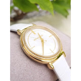  Shop Authentic Michael Kors Cinthia Mother of Pearl Dial White Leather Strap Watch for Women - MK2662 - Luxxuri
