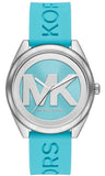  Shop Authentic Michael Kors Janelle Quartz Blue Dial Blue Rubber Strap Watch For Women - MK7350 - Luxxuri