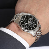  Shop Authentic Michael Kors Lexington Chronograph Black Dial Black Steel Strap Watch For Men - MK8602 - Luxxuri