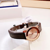  Shop Authentic Movado Bold Rose Gold Dial Brown Leather Strap Watch For Women - 3600438 - Luxxuri