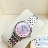  Shop Authentic Tissot Carson Premium Lady Mother of Pearl Pink Dial Silver Steel Strap Watch For Women - T122.210.11.159.00 - Luxxuri