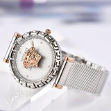  Shop Authentic Versace Palazzo Empire Silver Dial Silver Mesh Bracelet Watch for Women - VEDV00419 - Luxxuri