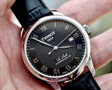  Shop Authentic Tissot Le Locle Powermatic 80 Black Dial Black Leather Strap Watch For Men - T006.407.16.053.00 - Luxxuri