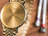  Shop Authentic Tissot T Classic Everytime Medium Gold Dial Gold Mesh Bracelet Watch For Men - T109.410.33.021.00 - Luxxuri