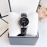  Shop Authentic Gucci G Timeless Quartz Black Dial Black Leather Strap Watch For Men - YA1264031 - Luxxuri