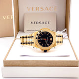  Shop Authentic Versace Chain Reaction Quartz Black Dial Two Tone Steel Strap Watch for Men - VEDY00619 - Luxxuri