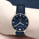  Shop Authentic Emporio Armani Analog Quartz Blue Dial Blue Leather Strap Watch For Men - AR1647 - Luxxuri