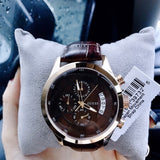  Shop Authentic Guess Analog Chronograph Brown Dial Brown Leather Strap Watch For Men - W14052G2 - Luxxuri
