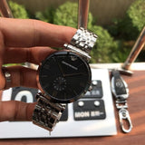  Shop Authentic Emporio Armani Retro Black Dial Silver Steel Strap Watch For Men - AR1676 - Luxxuri