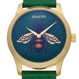  Shop Authentic Gucci G Timeless Bee Green Dial Green Leather Strap Watch For Women - YA1264065 - Luxxuri
