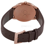 Shop Authentic Calvin Klein Minimal White Dial Brown Leather Strap Watch for Men - K3M216G6 - Luxxuri