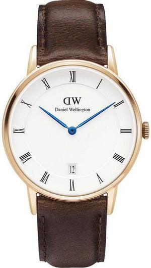  Shop Authentic Daniel Wellington Dapper Bristol White Dial Brown Leather Strap Watch For Women - DW00100094 - Luxxuri