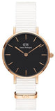  Shop Authentic Daniel Wellington Classic Dover Black Dial White Nylon Strap Watch For Women - DW00100310 - Luxxuri