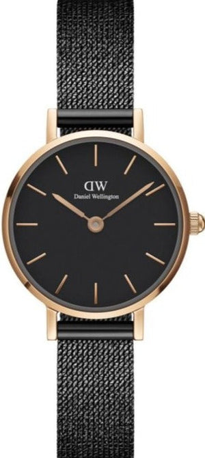  Shop Authentic Daniel Wellington Classic Petite Pressed Ashfield Black Dial Black Mesh Bracelet Watch For Women - DW00100441 - Luxxuri