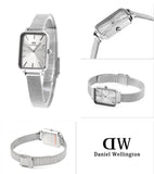  Shop Authentic Daniel Wellington Quadro Unitone Silver Dial Silver Mesh Strap Watch For Women - DW00100486 - Luxxuri