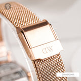  Shop Authentic Daniel Wellington Petite Melrose Mother of Pearl Pink Dial Pink Mesh Strap Watch For Women - DW00100513 - Luxxuri