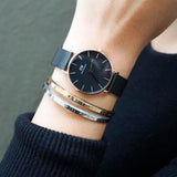  Shop Authentic Daniel Wellington Petite Ashfield Black Dial Black Mesh Bracelet Watch Watch For Women - DW00100201 - Luxxuri