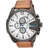  Shop Authentic Diesel Mega Chief White Dial Brown Leather Strap Watch For Men - DZ4280 - Luxxuri