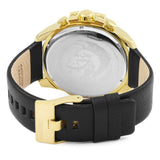  Shop Authentic Diesel Mega Chief Gold & Black Dial Black Leather Strap Watch For Men - DZ4344 - Luxxuri