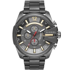  Shop Authentic Diesel  Mega Chief Chronograph Grey Dial Grey Steel Strap Watch For Men - DZ4421 - Luxxuri