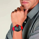  Shop Authentic Diesel Mega Chief Chronograph Black Dial Red Silicone Strap Watch For Men - DZ4427 - Luxxuri