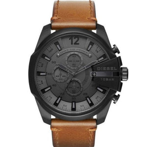  Shop Authentic Diesel Mega Chief Grey Dial Brown Leather Strap Watch For Men - DZ4463 - Luxxuri