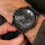  Shop Authentic Diesel Mega Chief Chronograph Black Dial Black Steel Strap Watch For Men - DZ4527 - Luxxuri