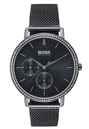  Shop Authentic Hugo Boss Infinity Black Dial Black Mesh Bracelet Watch for Women -1502521 - Luxxuri