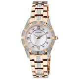  Shop Authentic Bulova Crystal Mother of Pearl Dial Rose Gold Steel Strap Watch for Women - 98L197 - Luxxuri