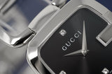  Shop Authentic Gucci G Gucci Diamonds Black Dial Silver Steel Strap Watch For Women - YA125406 - Luxxuri