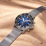  Shop Authentic Tissot Seastar 1000 Chronograph Blue Dial Silver Mesh Bracelet Watch For Men - T120.417.11.041.02 - Luxxuri