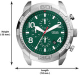  Shop Authentic Fossil Bronson Chronograph Green Dial Brown Leather Strap Watch for Men - FS5738 - Luxxuri