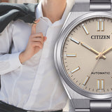  Shop Authentic Citizen Tsuyosa Automatic Oatmeal White Dial Silver Steel Strap Watch For Men - NJ0151-88W - Luxxuri