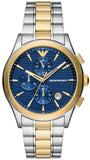  Shop Authentic Emporio Armani Paolo Chronograph Blue Dial Two Tone Steel Strap Watch For Men - AR11579 - Luxxuri