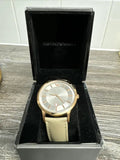  Shop Authentic Emporio Armani Classic Quartz Silver Dial Beige Leather Strap Watch For Men - AR2464 - Luxxuri