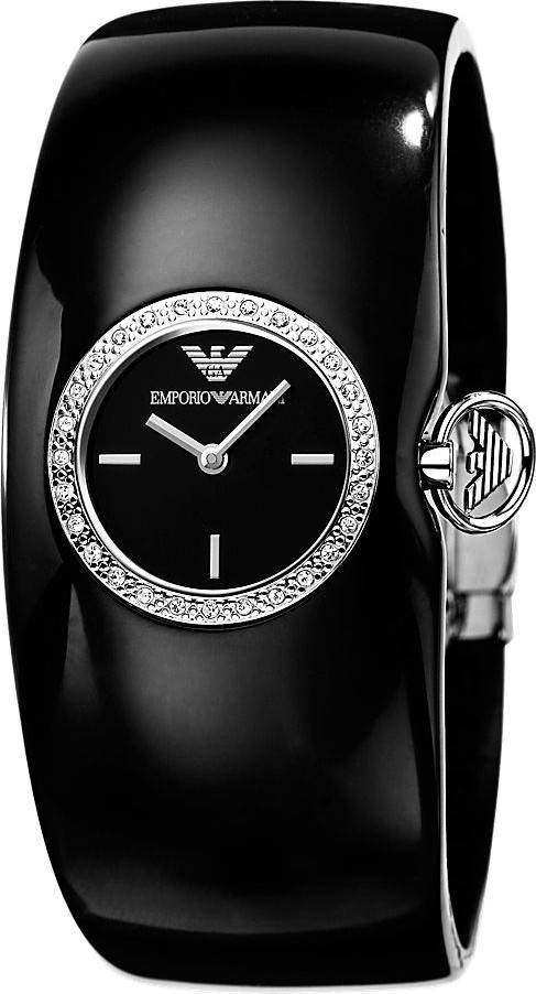  Shop Authentic Emporio Armani Casual Analog Black Dial Black Leather Strap Watch For Women - AR0739 - Luxxuri