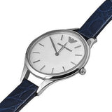  Shop Authentic Emporio Armani Aurora Quartz Mother Of Pearl White Dial Blue Leather Strap Watch For Women - AR11090 - Luxxuri