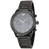  Shop Authentic Emporio Armani Mario Chronograph Black Dial Black Steel Strap Watch For Men - AR11242 - Luxxuri