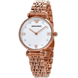  Shop Authentic Emporio Armani Gianni T-Bar Quartz White Dial Rose Gold Steel Strap Watch For Women - AR11267 - Luxxuri
