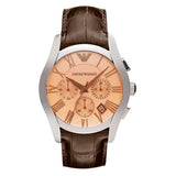  Shop Authentic Emporio Armani Valente Chronograph Amber Dial Brown Leather Strap Watch For Men - AR1634 - Luxxuri